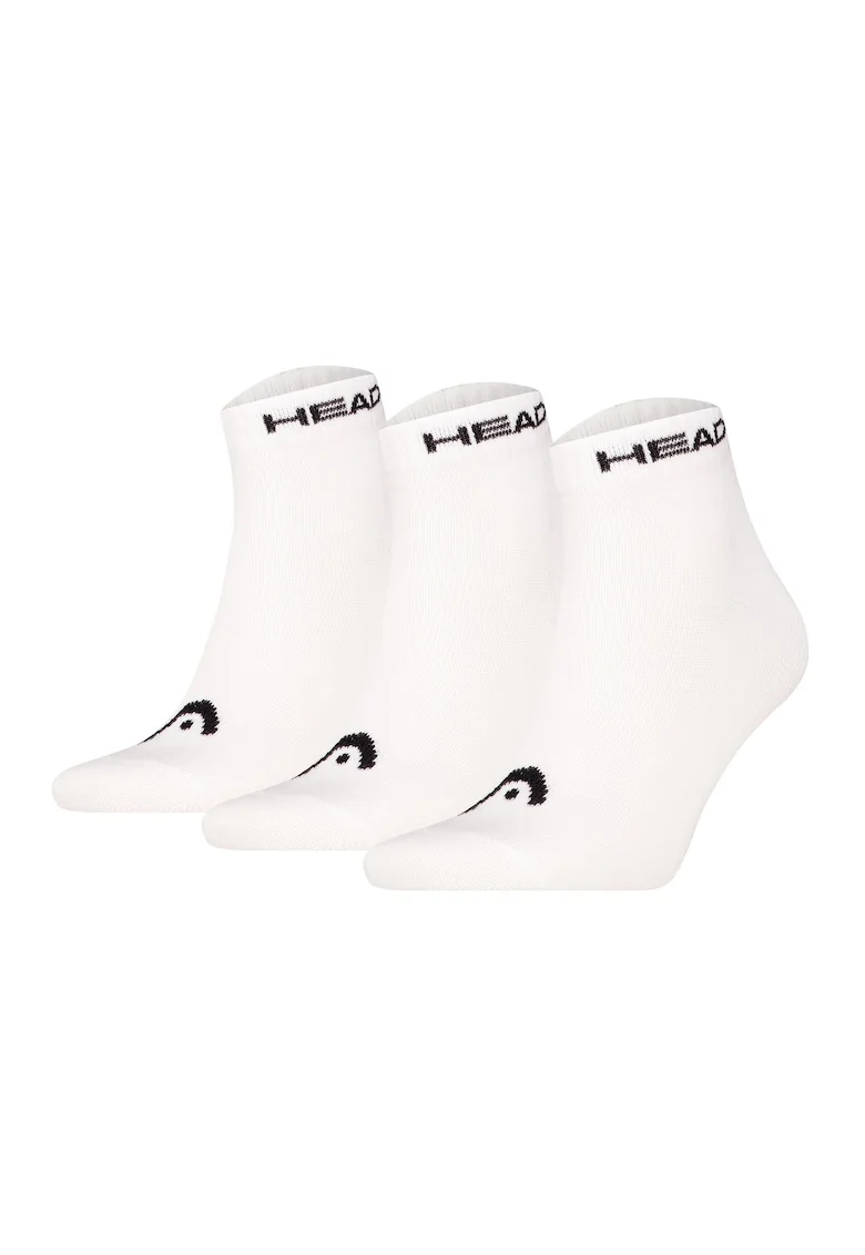 Set de sosete pana la glezna unisex - 3 perechi, Alb