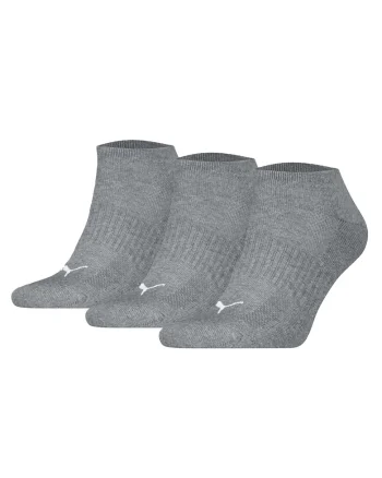 Set de sosete unisex pana la glezna cu detaliu logo - 3 perechi, Gri