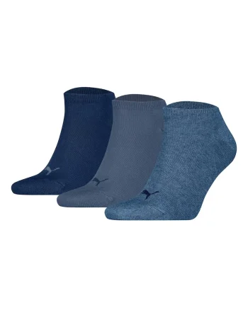 Set de sosete unisex pana la glezna cu imprimeu logo - 3 perechi, Albastru