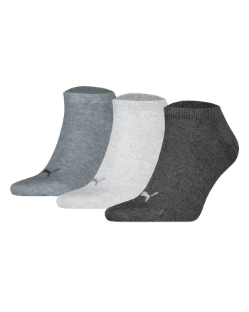 Set de sosete unisex pana la glezna cu imprimeu logo - 3 perechi, Gri