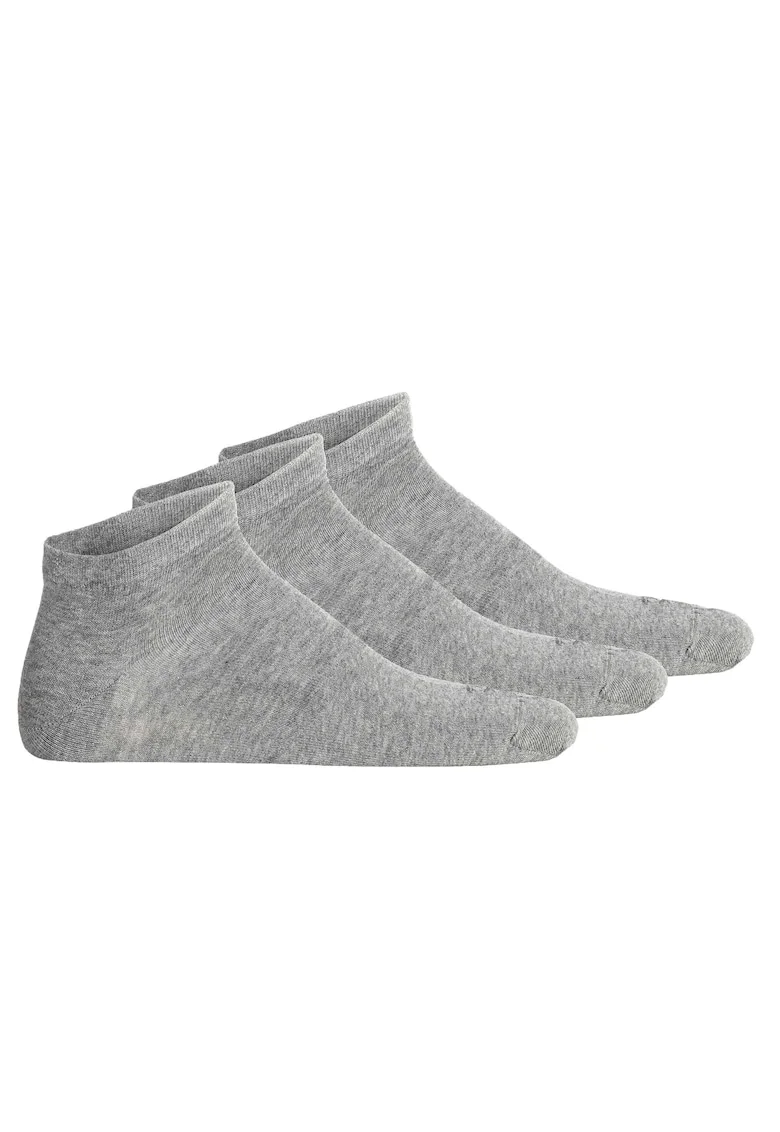 Set de sosete uni pana la glezna - 3 piese, Gri
