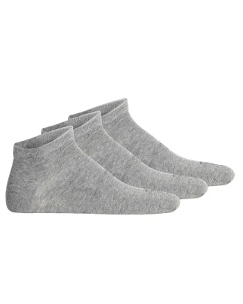 Set de sosete uni pana la glezna - 3 piese, Gri