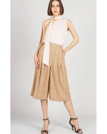 Pantaloni ampli in carouri, 36