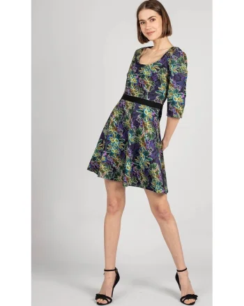 Rochie evazata cu imprimeu floral, 38
