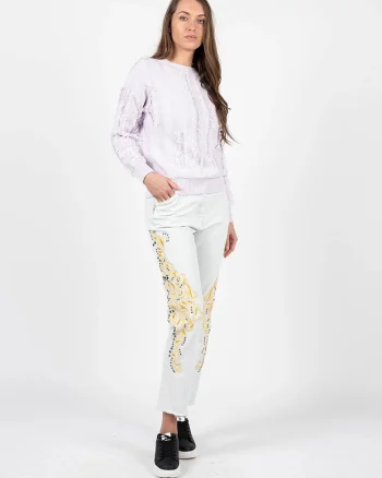 Blugi mom fit cu talie inalta,