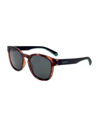 Ochelari de soare patrati cu model unisex si lentile polarizate, Negru/Maro