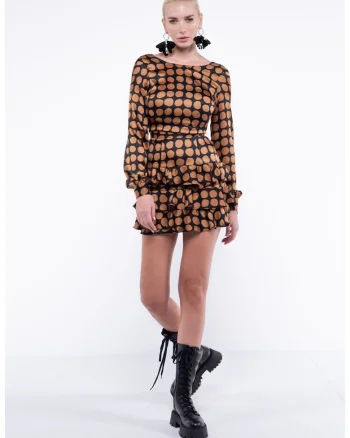 Rochie Pixie cu maneca si volane