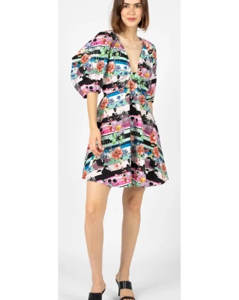 Rochie din bumbac cu imprimeu floral, 34