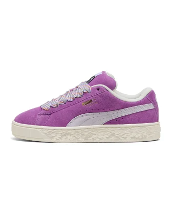 Pantofi sport din piele intoarsa cu logo, Fucsia
