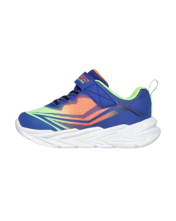Pantofi sport de piele ecologica cu model grafic, Verde neon/Albastru