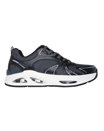 Pantofi sport din plasa cu garnituri din piele ecologica Uno Ego, Negru/Gri antracit