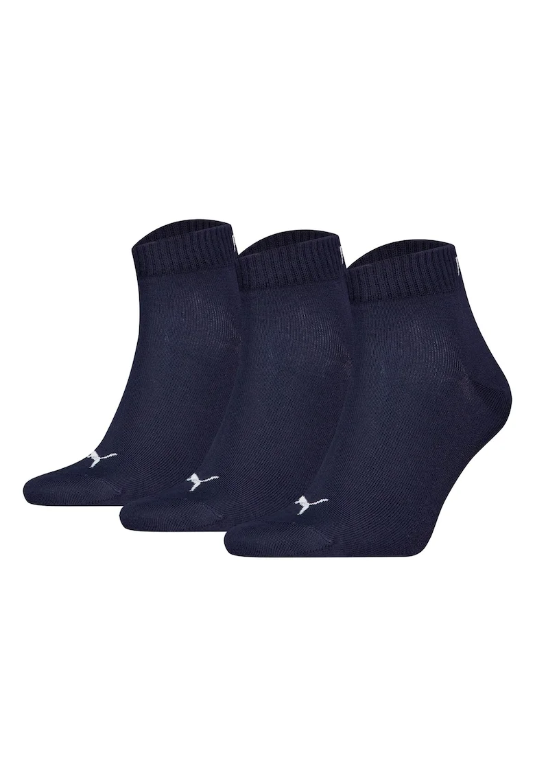 Set de sosete scurte unisex - 3 perechi, Alb/Bleumarin