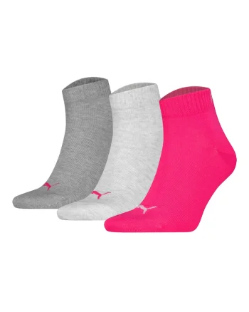 Set de sosete scurte unisex - 3 perechi, Gri/Roz