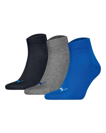 Set de sosete scurte unisex - 3 perechi, Gri/Albastru