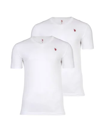 Set de tricouri cu logo discret - 2 piese, Alb