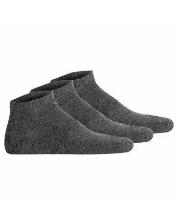 Set de sosete uni pana la glezna - 3 piese, Gri inchis