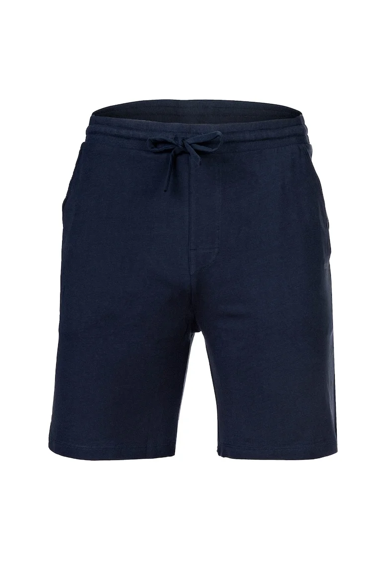 Pantaloni scurti din amestec de bumbac cu snur, Albastru