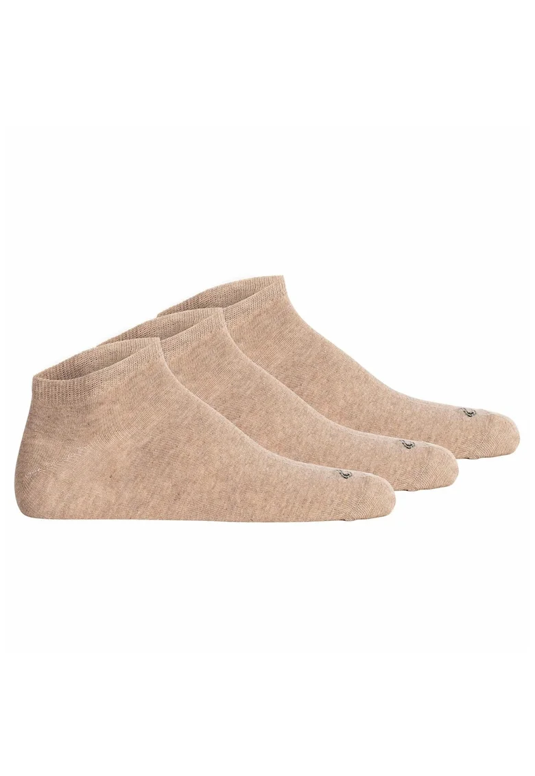 Set de sosete uni pana la glezna - 3 piese, Bej