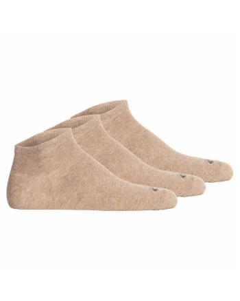 Set de sosete uni pana la glezna - 3 piese, Bej