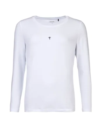 Bluza uni cu decolteu la baza gatului, Alb