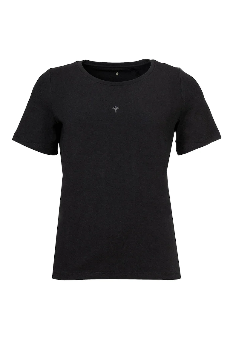 Tricou uni cu decolteu la baza gatului, Negru