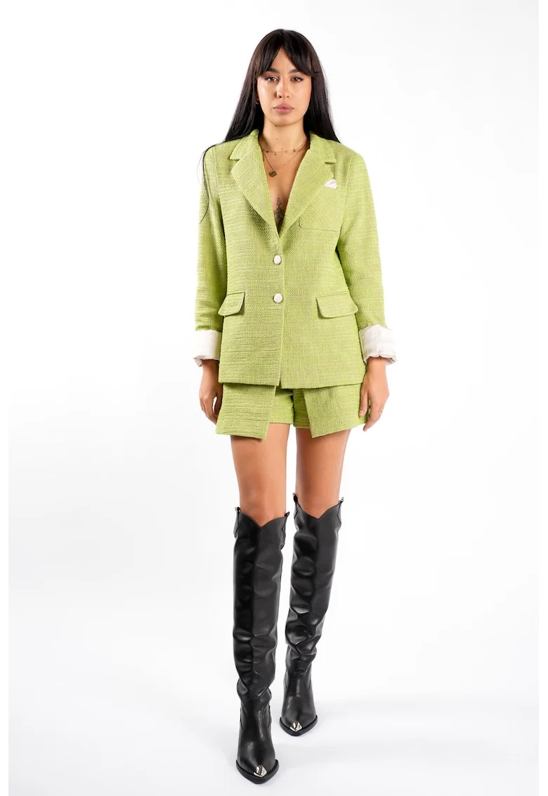 Sacou texturat verde lime -