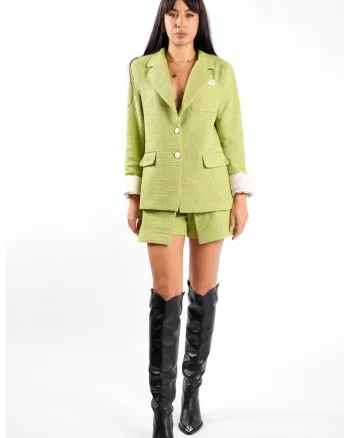 Sacou texturat verde lime -