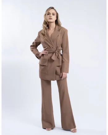 Pantalon evazat cu dungi fine