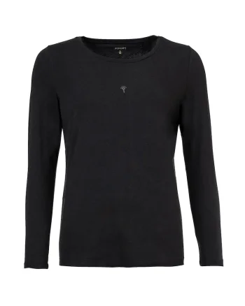 Bluza uni cu decolteu la baza gatului, Negru