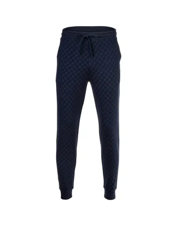 Pantaloni sport in carouri cu snur, Albastru