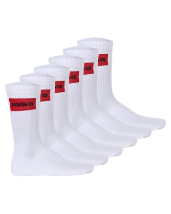 Set de sosete din amestec de bumbac cu logo - 6 perechi, Alb