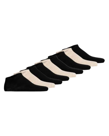 Set de sosete unisex din amestec de bumbac - 9 perechi, Negru/Bej