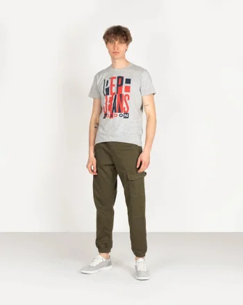 Pantaloni cargo cu snur in talie,