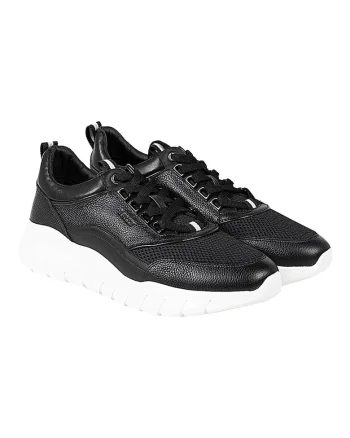 Pantofi sport din piele cu insertii textile,