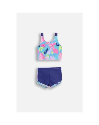 Costum de baie din doua piese cu imprimeu tropical