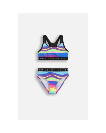 Costum de baie din doua piese cu bretele racerback