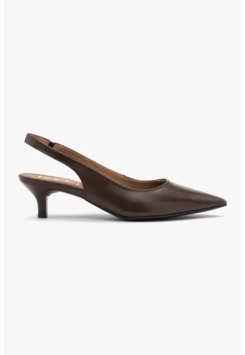 Pantofi slingback de piele Sarah, Maro inchis