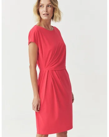 Rochie evazata cu decolteu rotund, Rosu