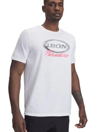 Tricou cu imprimeu Iron Project Rock, Alb
