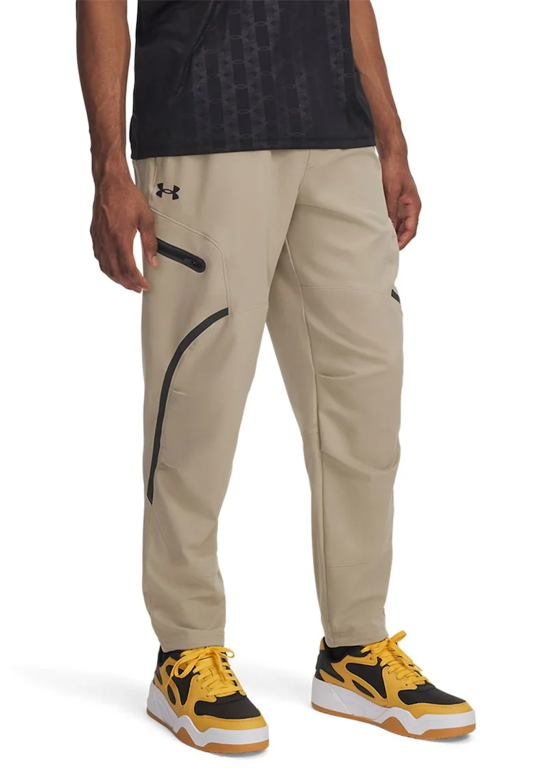 Pantaloni de trening cu snur, pentru fitness, Kaki