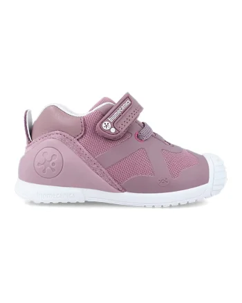 Pantofi sport cu talpa wedge si inchidere velcro, Alb/Lila