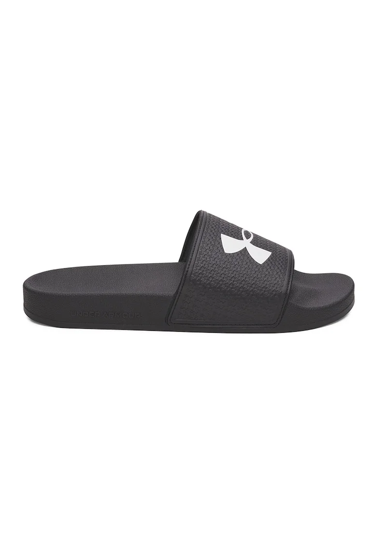 Papuci cu logo ARMR, Negru/Alb optic