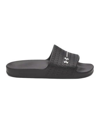 Papuci cu logo ARMR, Negru/Alb optic