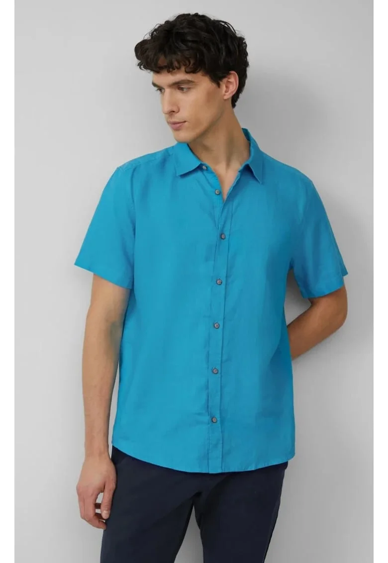Camasa usoara cu maneca scurta,barbati, din 100% in, Regular fit, Turcoaz