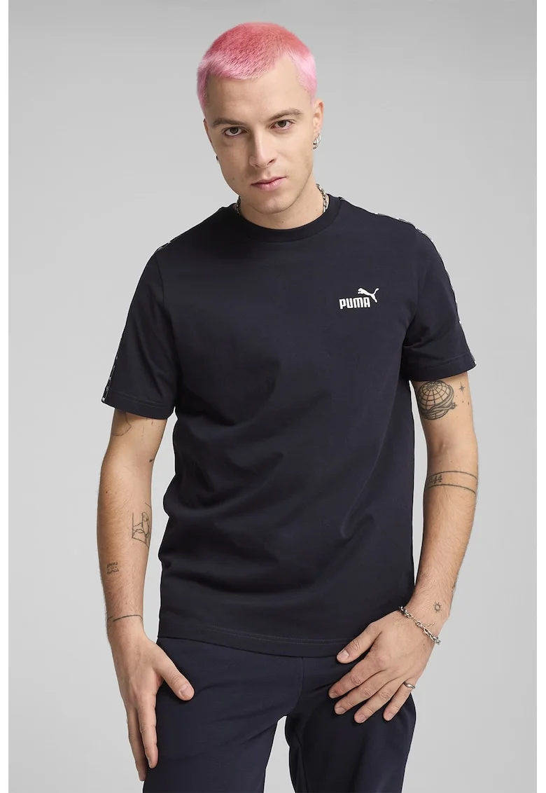 Tricou cu decolteu la baza gatului si detalii logo