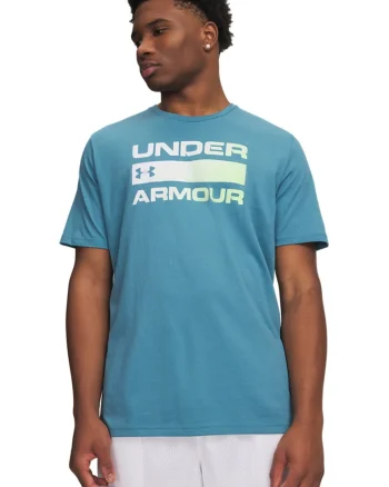 Tricou din amestec de bumbac Team Issue Wordmark, Verde lime/Albastru deschis