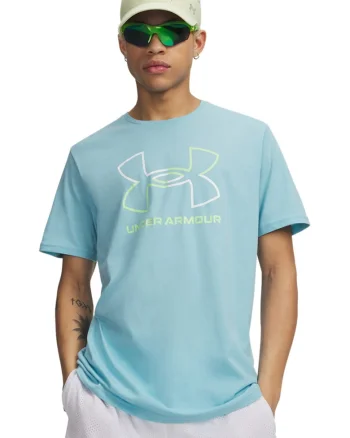 Tricou lejer Foundation, Alb/Albastru pastel/Verde lime