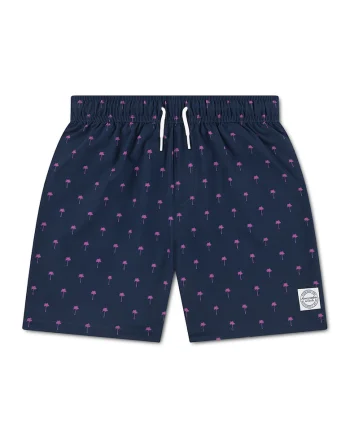 Pantaloni scurti de baie cu model, Roz/Bleumarin