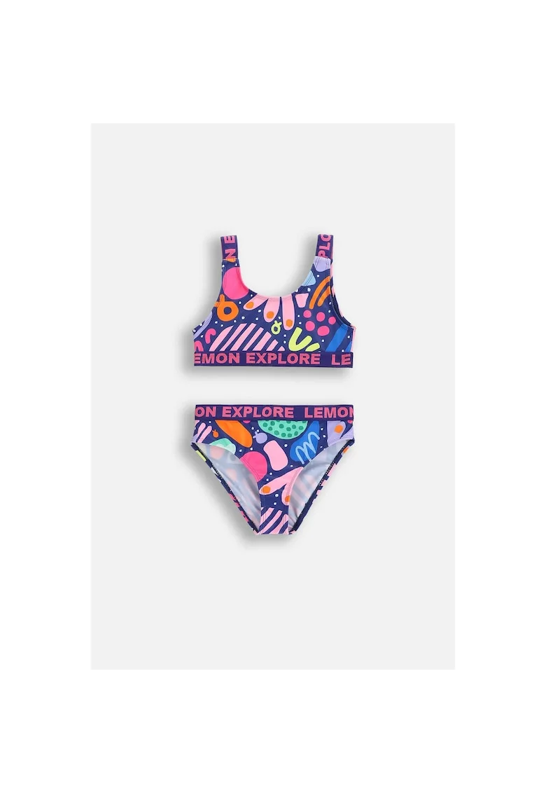 Costum de baie din doua piese cu motive abstracte