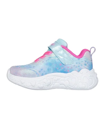 Pantofi sport cu model si aspect stralucitor, Roz pastel/Albastru deschis